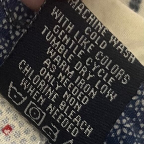 MB Michael Brandon Hawaiian Shirt Mens Large White Blue Casual Slim Fit - Picture 7 of 8